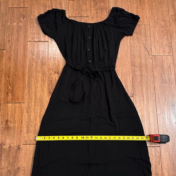ASOS Off the Shoulder Black Maxi Dress Sz 4 - Picture 6 of 12